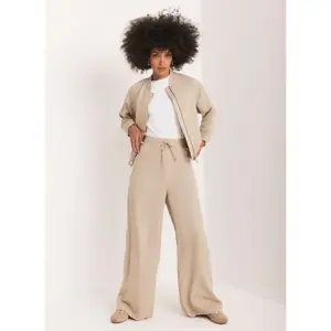 Mint Velvet Neutral Stone Washed Wide Leg Trousers